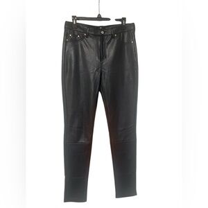7 For All Mankind Black Leather Look Pants GUC M